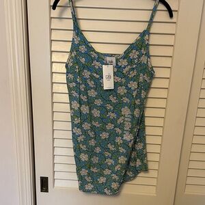 CAbi Vine Cami- Blue and Green Floral Camisole